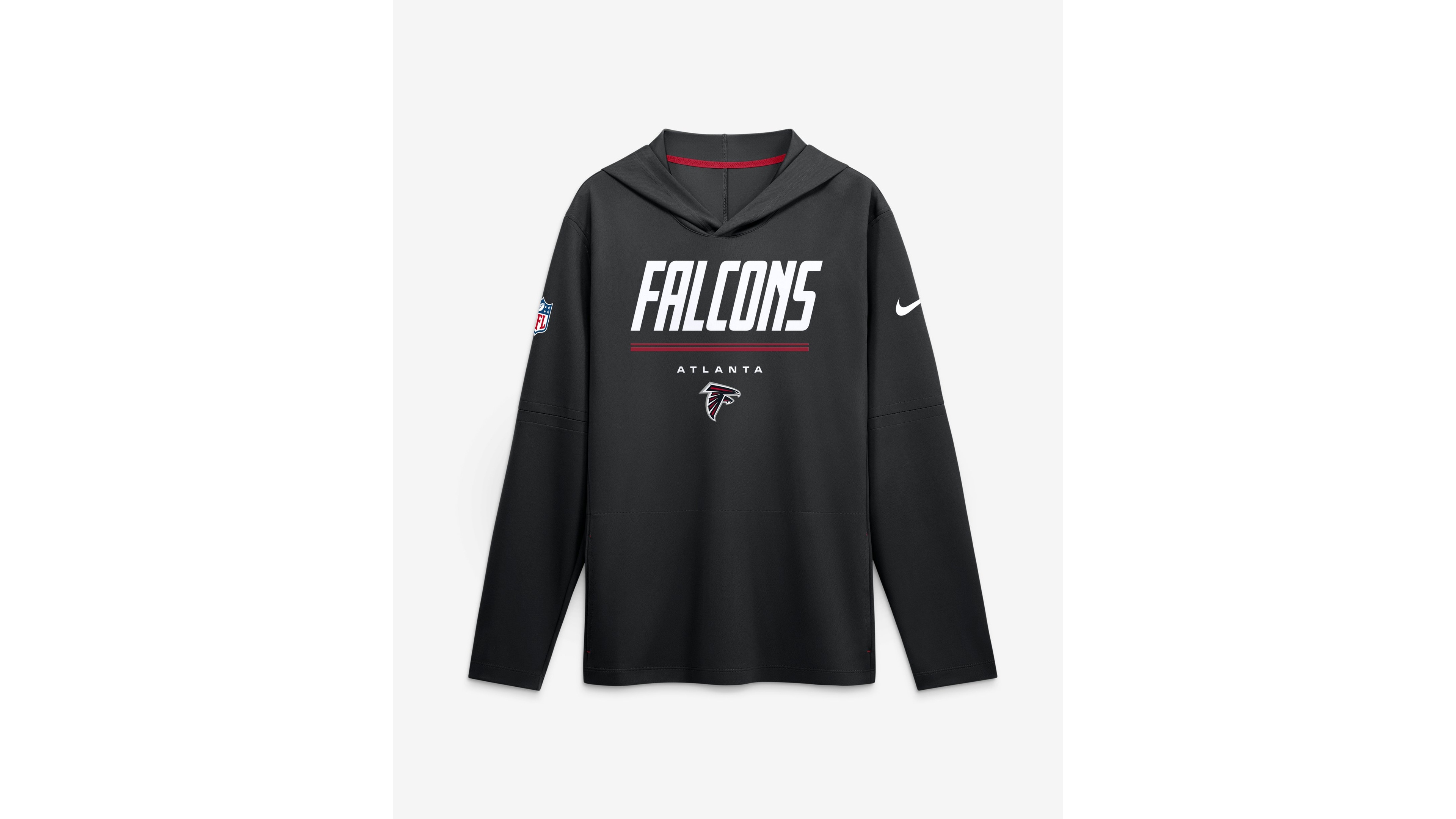Nike Men's Atlanta Falcons Sideline Game On Long-Sleeve Removable-Sleeves Hoodie