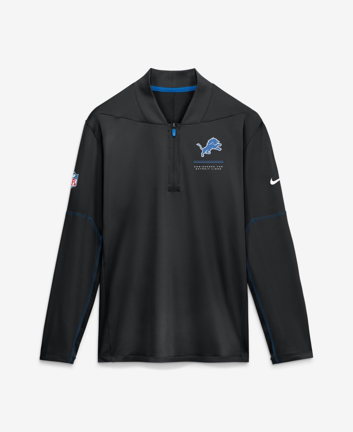 Nike Men's Detroit Lions Sideline Half-Zip Midweight Pullover Sweatshirt