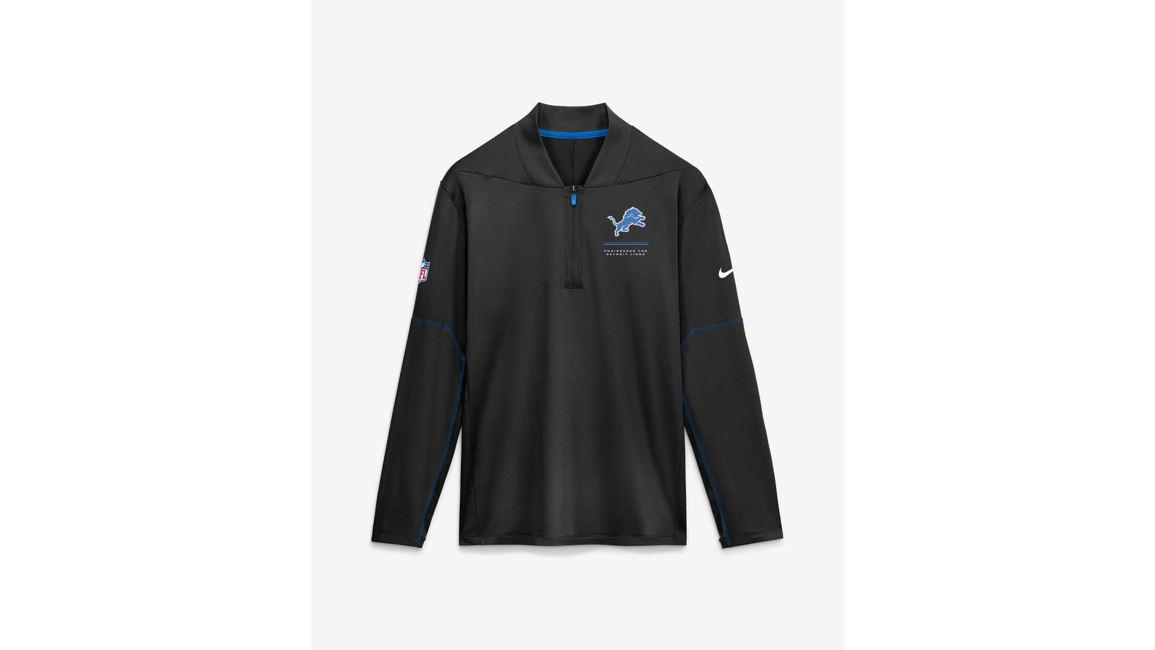 Nike Men's Detroit Lions Sideline Half-Zip Midweight Pullover Sweatshirt