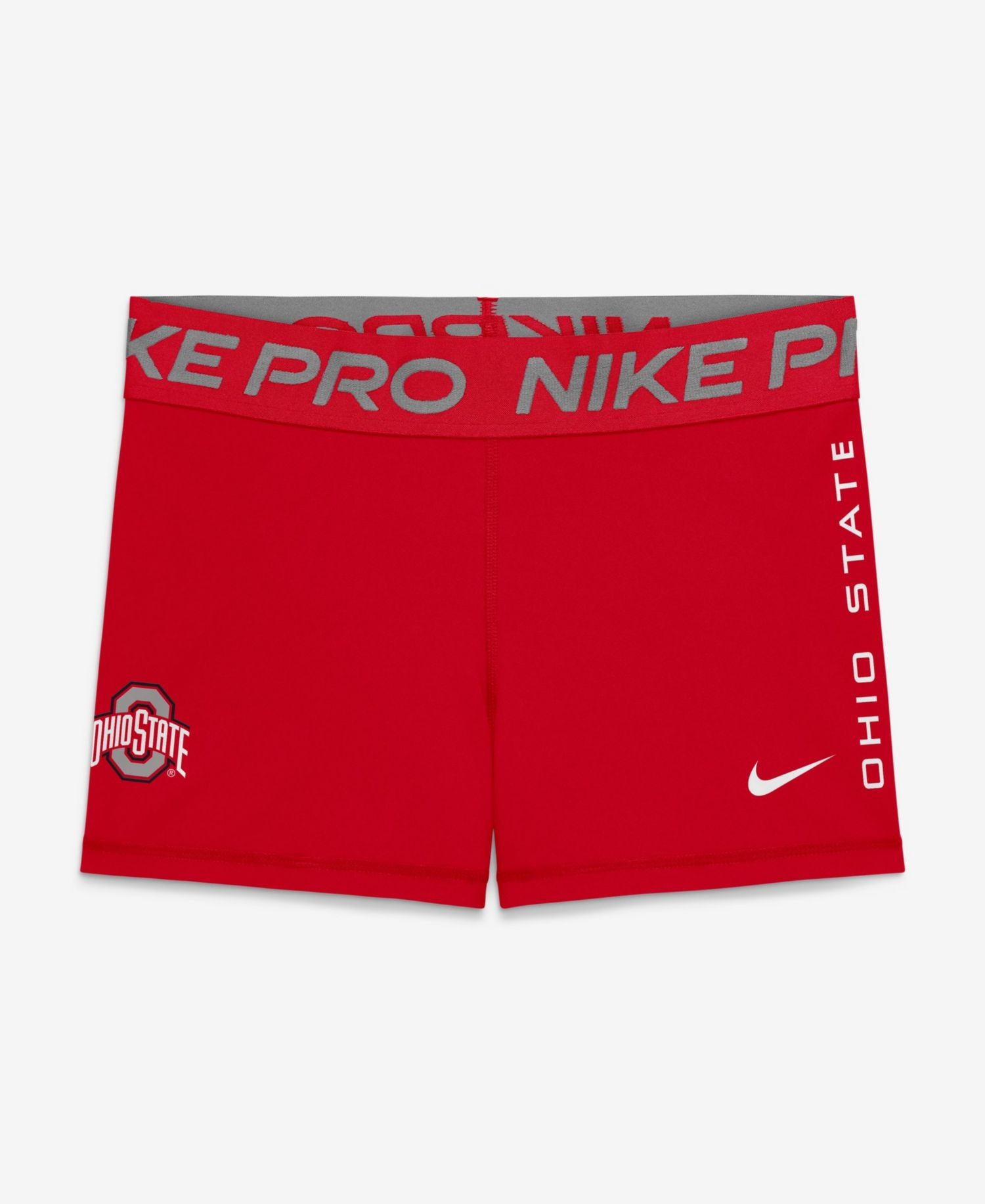 Women's Ohio State Buckeyes Pro Dri-FIT Mid-Rise Shorts, 2.8" Inseam