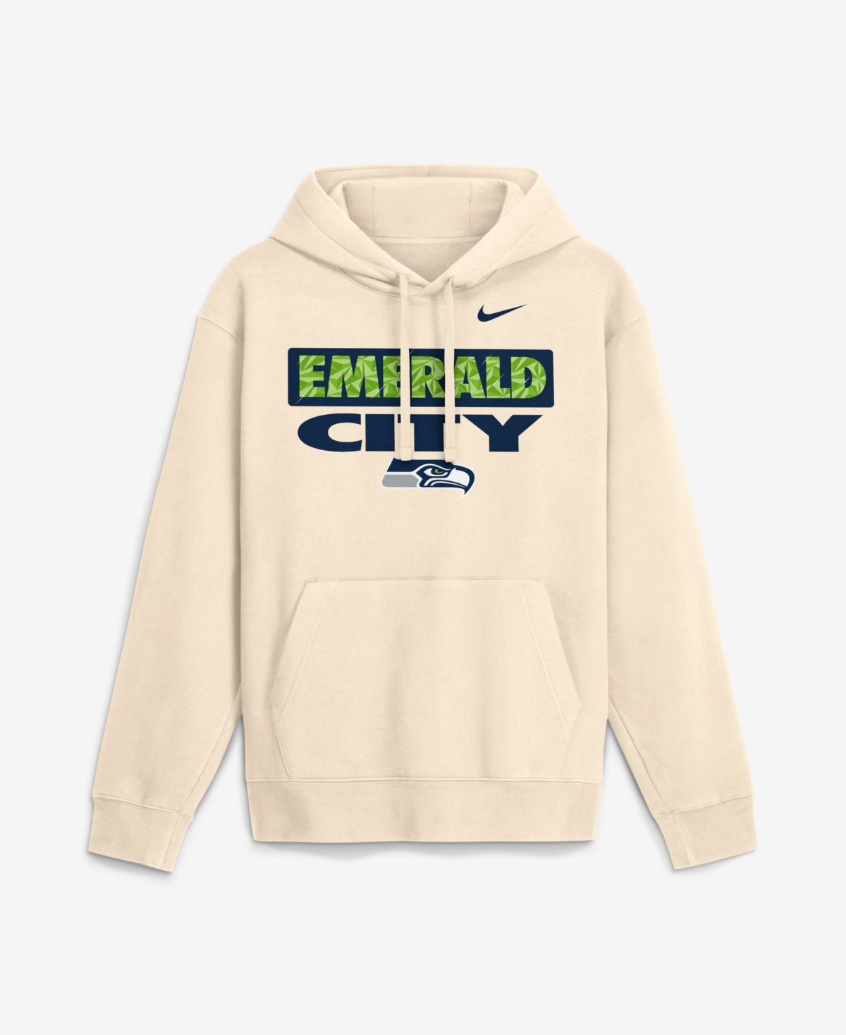Nike Men's Seattle Seahawks Emerald City Club Fleece Hoodie - Natural
