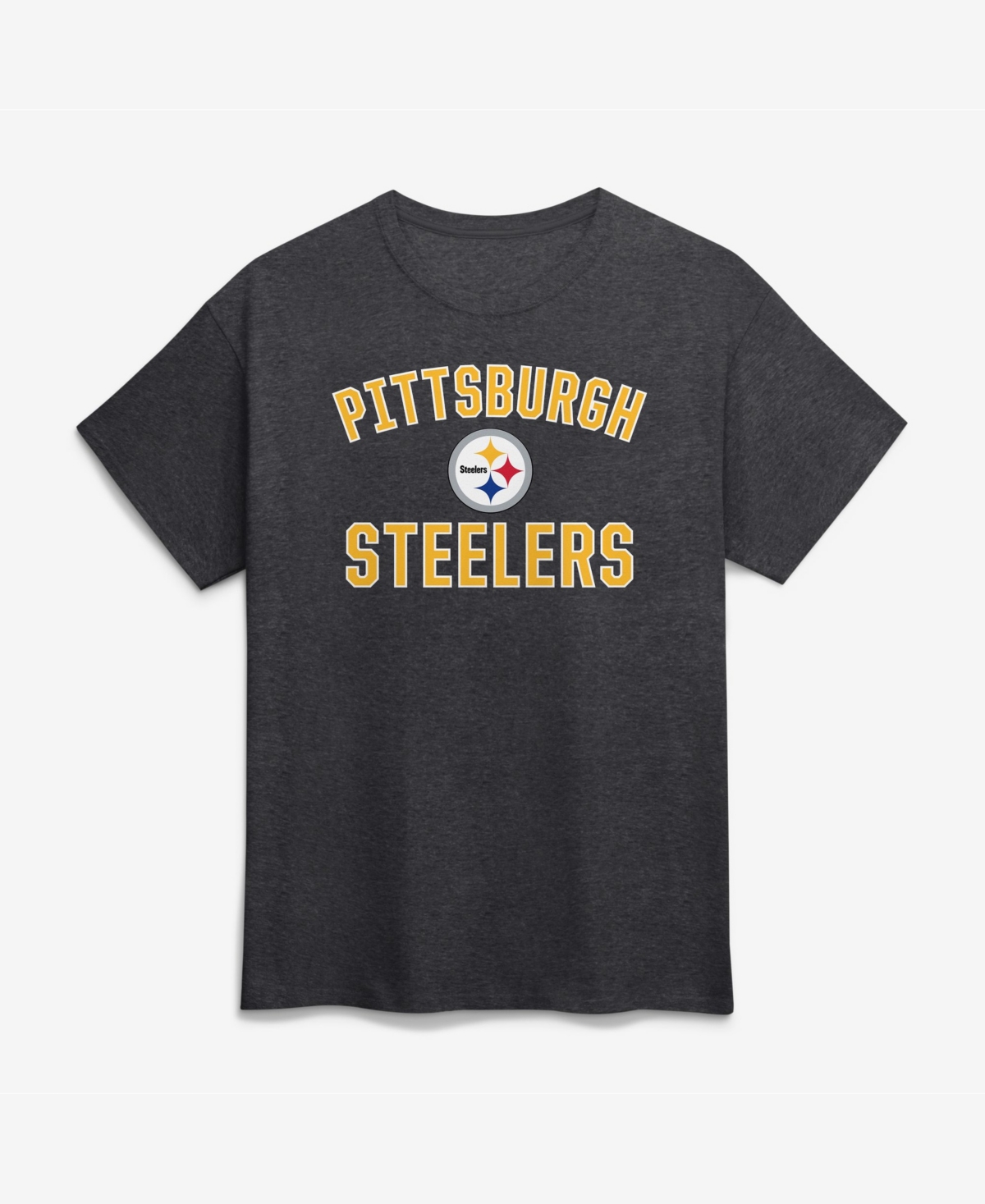 Logo Athletic Men's Pittsburgh Steelers Arch Victory Graphic Crewneck T-shirt In Charcoal