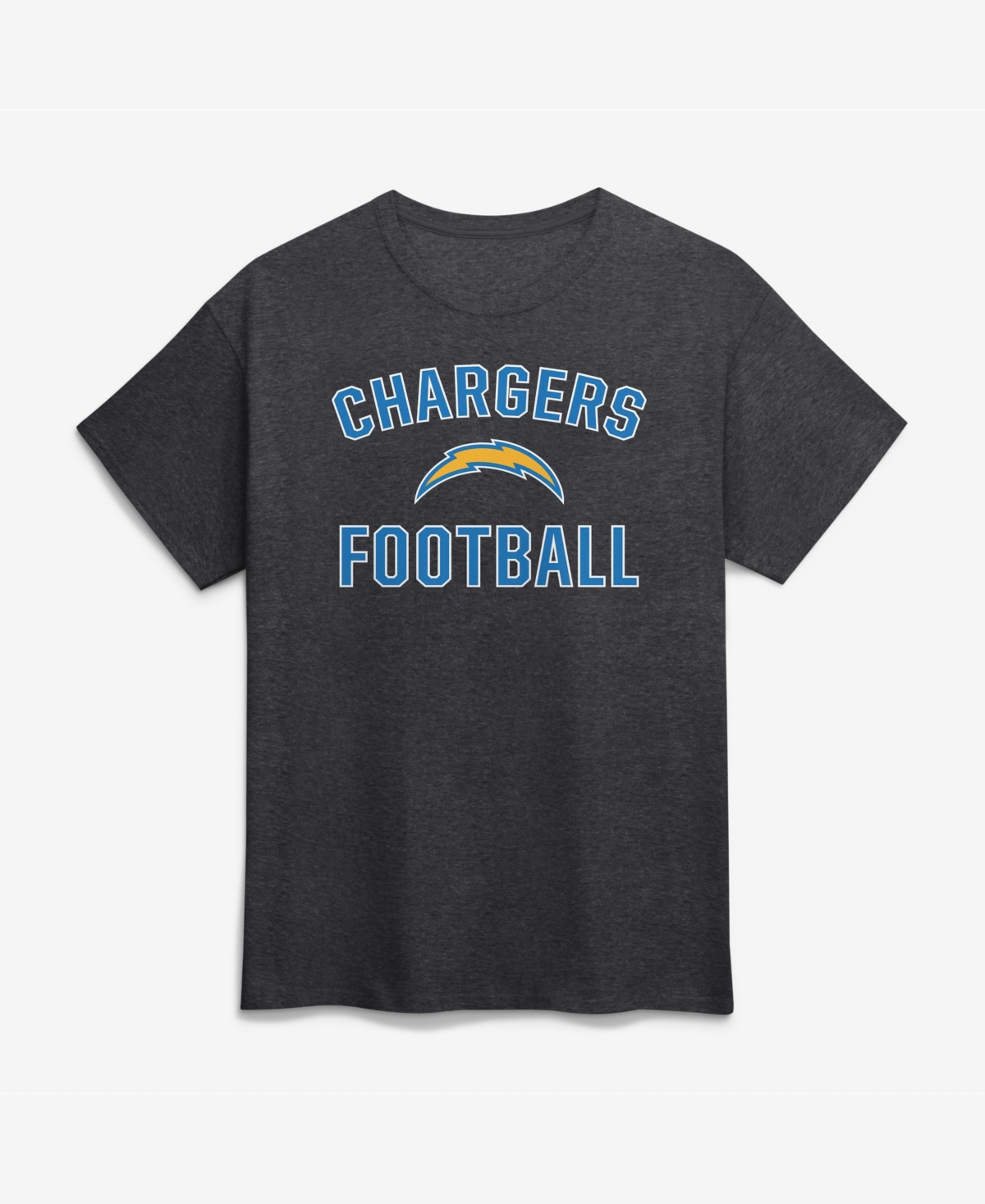 Logo Athletic Men's Los Angeles Chargers Arch Victory Classic-Fit Crewneck Cotton T-Shirt - Charcoal
