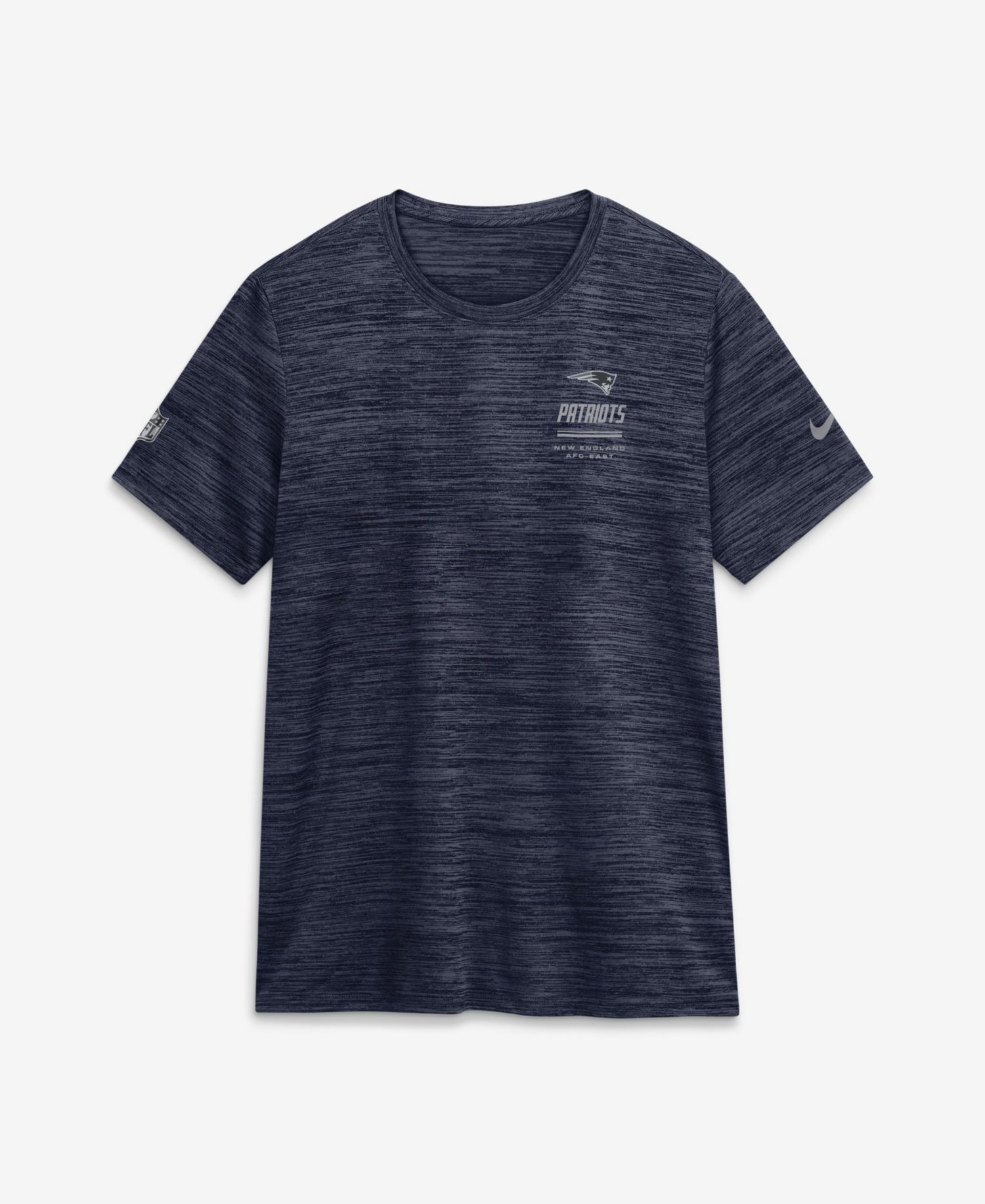 Women's New England Patriots Sideline Velocity Cross-Dyed Crewneck T-Shirt