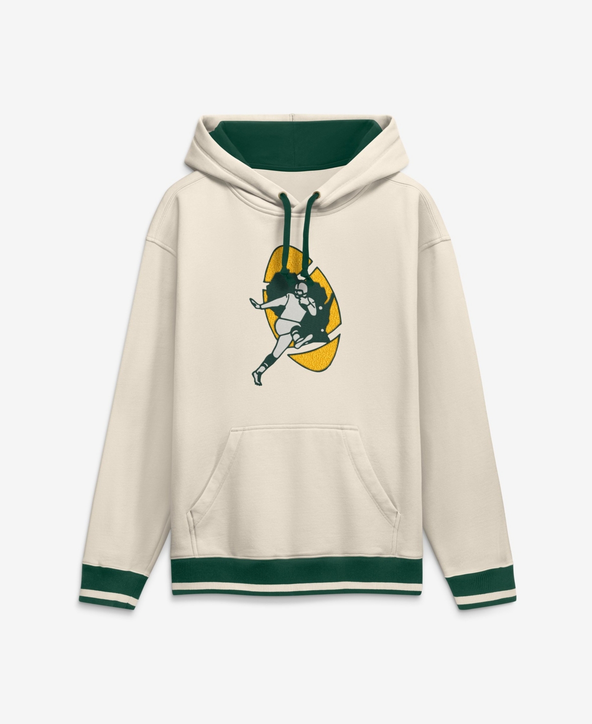 Fanatics Men's Green Bay Packers Heritage First Vintage Heavyweight Cotton-Blend Hoodie - Cream