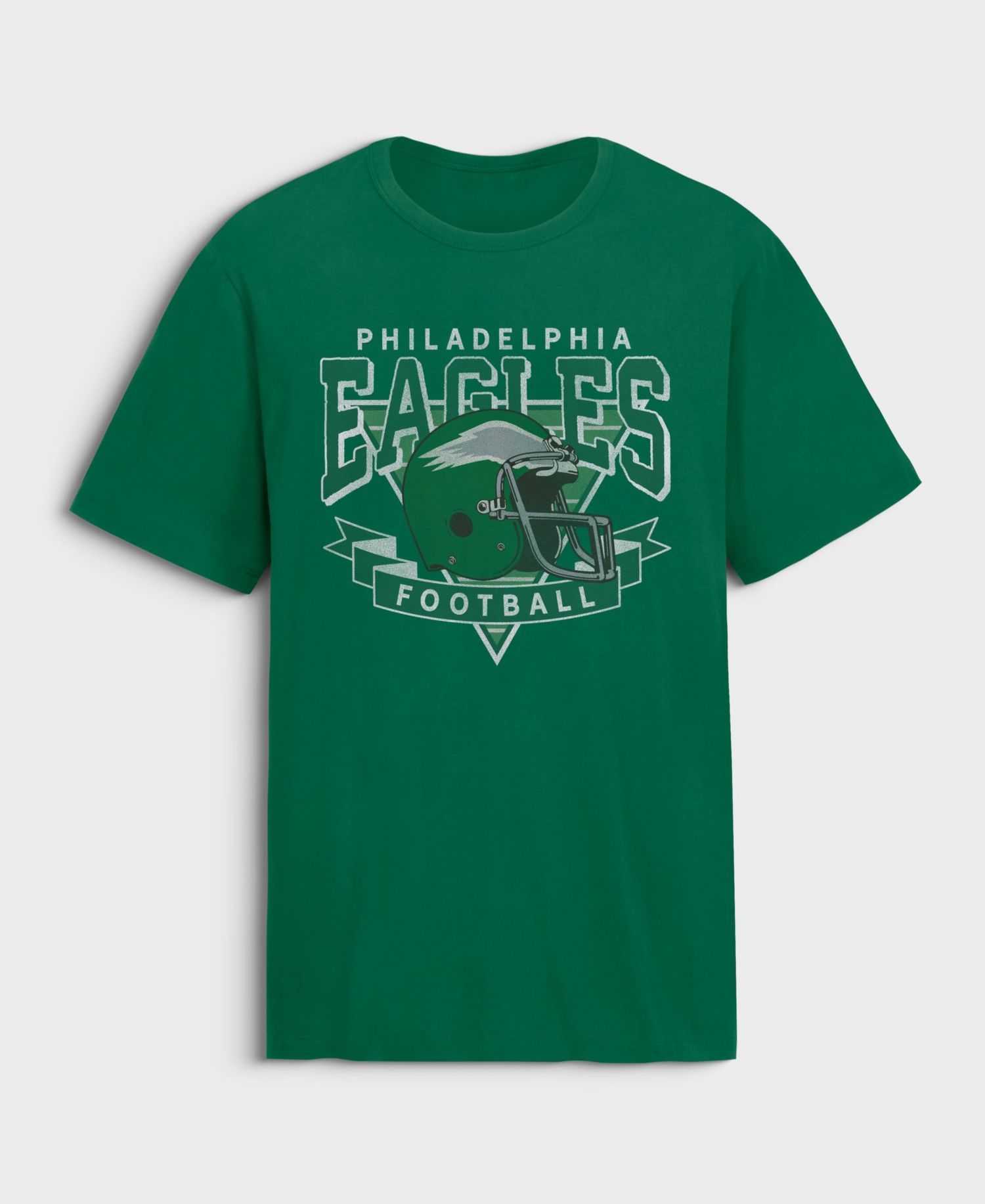 Men's Philadelphia Eagles Old Fashion Rushing Legacy Cotton Crewneck T-Shirt