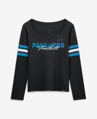 Women's Carolina Panthers Team First Coverage Scheme Lace-Up Long Sleeve T-Shirt