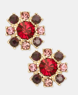 Crystal Floral Holiday Stud Earrings