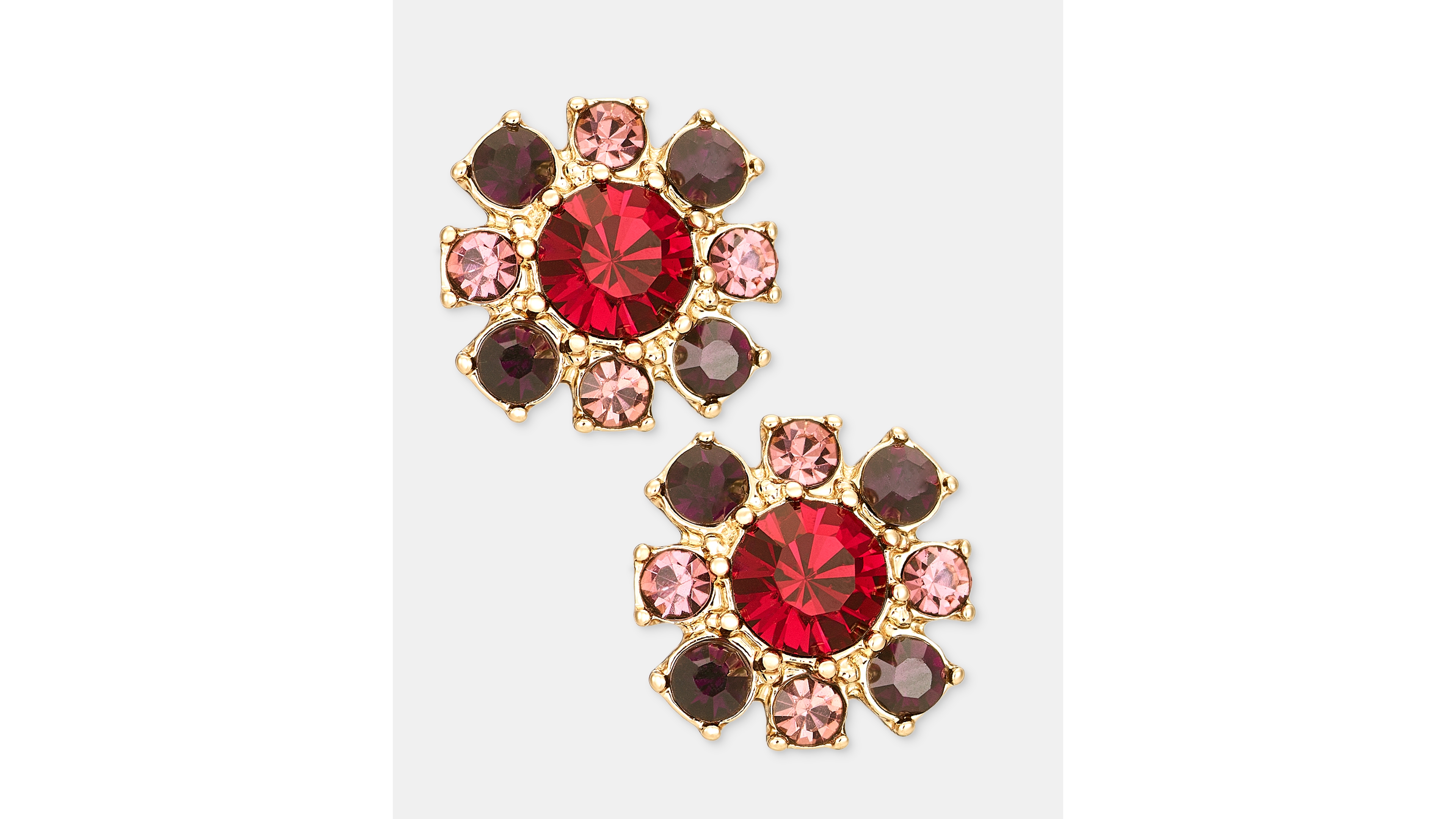 Marchesa Crystal Floral Holiday Stud Earrings