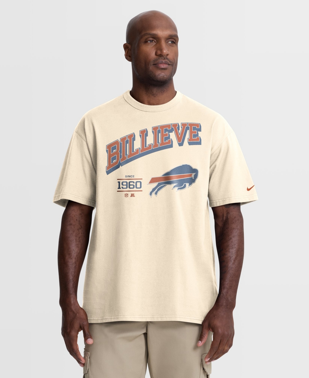 Nike Men's Buffalo Bills Max90 Loose-Fit Vintage Heavyweight-Cotton T-Shirt