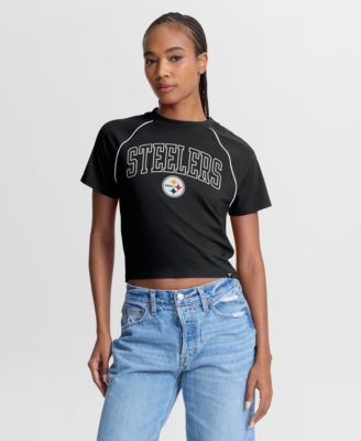 Women's Pittsburgh Steelers Offensive Scheme Raglan Cropped Top