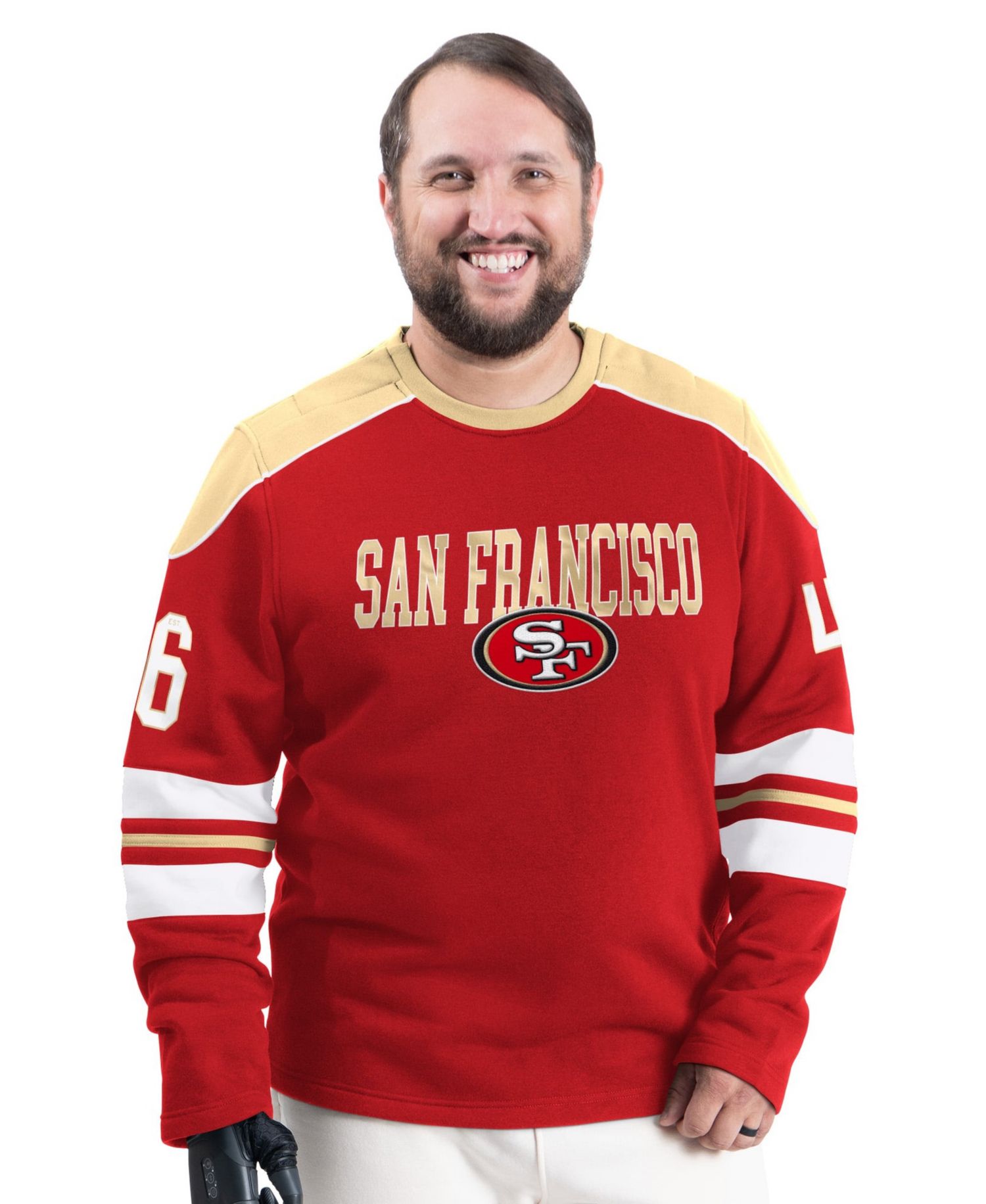 Men's San Francisco 49ers Adaptive Lord Stanley Crewneck Sweatshirt