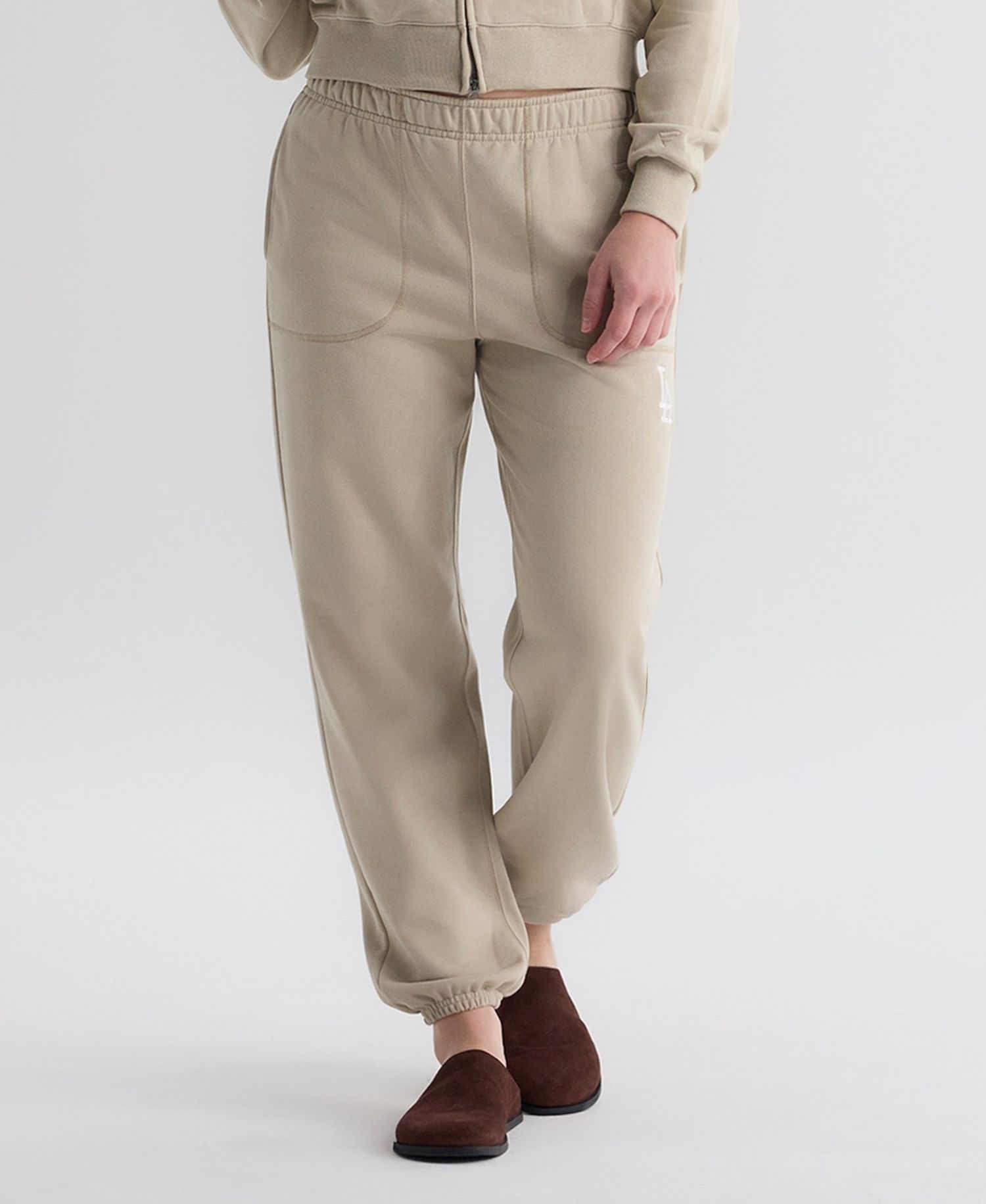 Women's Los Angeles Dodgers Iconic Terry High-Rise Tapered Track Pants
