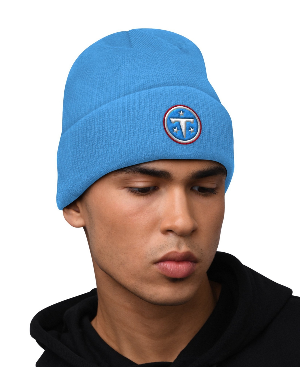 Starter Men's Tennessee Titans Fleece-Lined Graphic Hoodie and Cuffed Knit Hat, 2-Piece Set