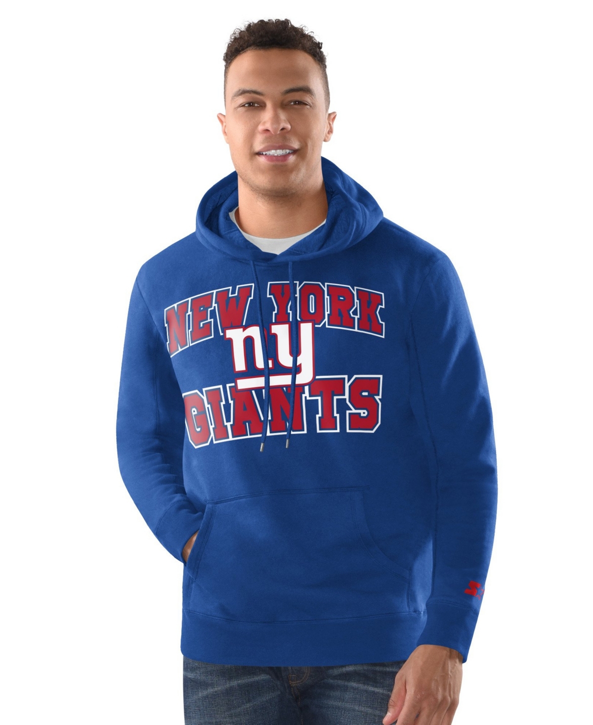 Starter Men's New York Giants Pullover Classic-Fit Midweight Hoodie and Cuffed Knit Hat, 2-Piece Set