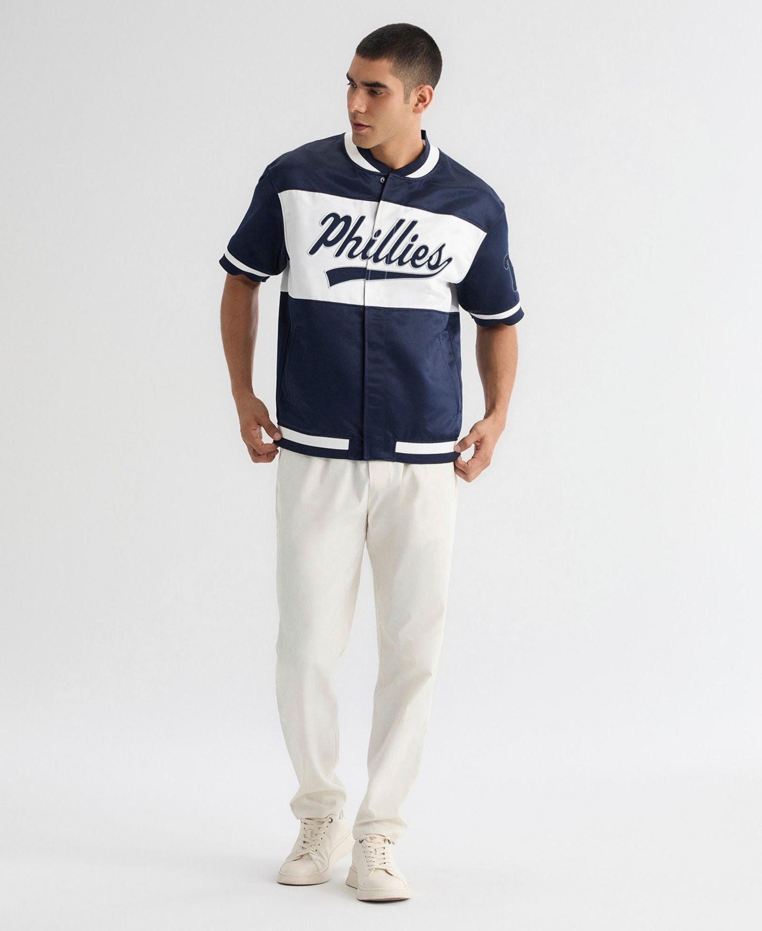 Men's Philadelphia Phillies Iconic Satin Warm-Up Jacket