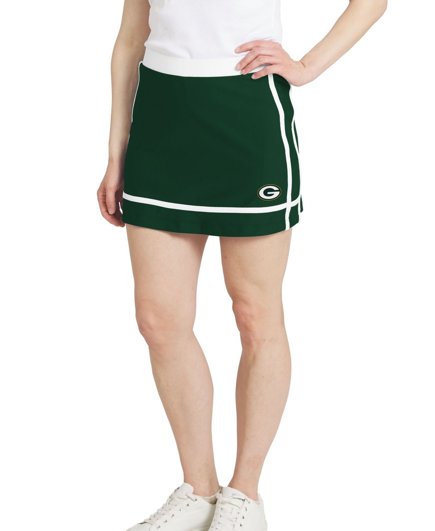 Women's Green Bay Packers Stripe Elastic-Waist Skort