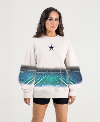 Women's Dallas Cowboys Power Move Stadium Premium Drop-Shoulder Long-Sleeve Sweatshirt