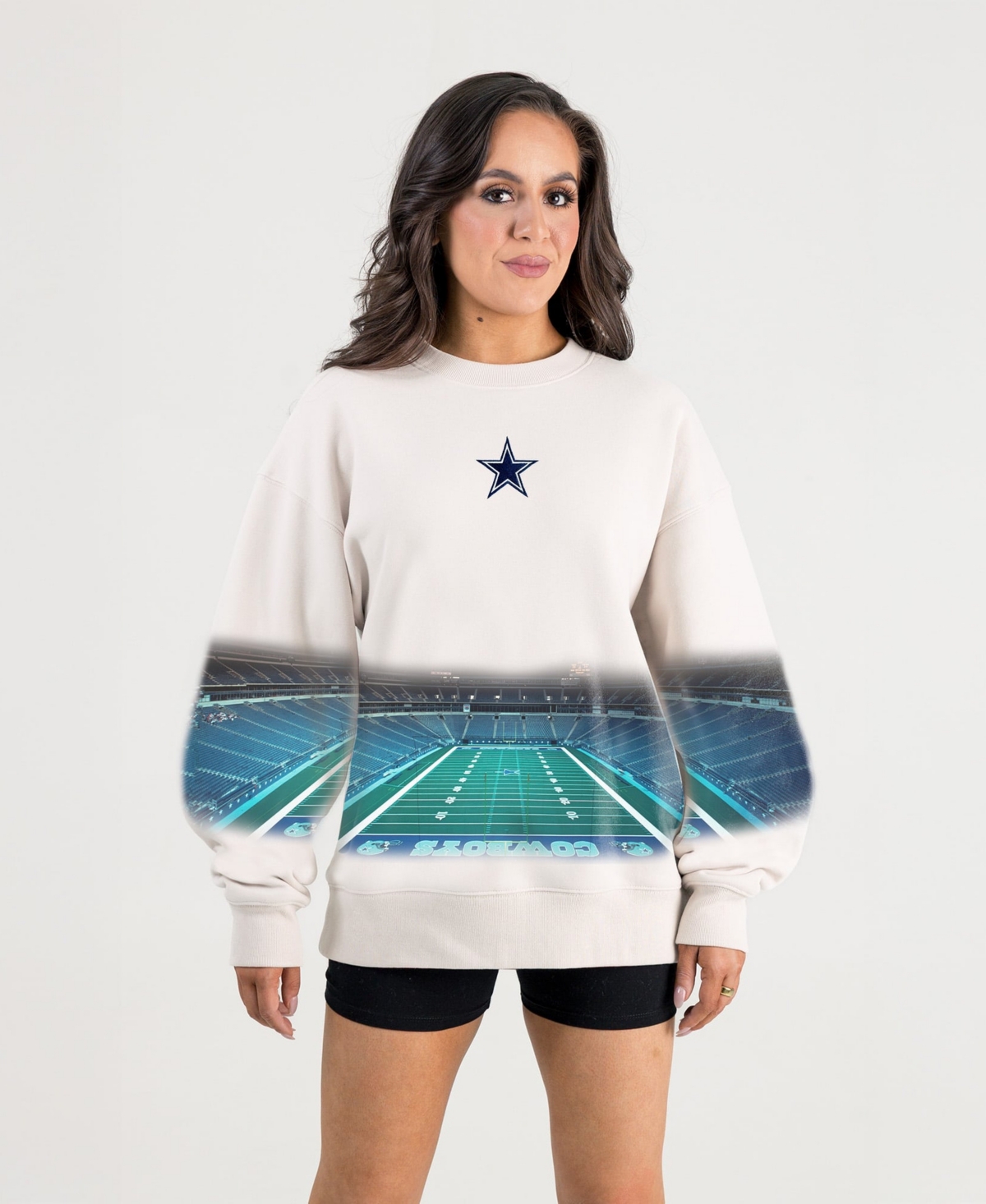 Gameday Couture Women's Dallas Cowboys Power Move Stadium Premium Drop-Shoulder Long-Sleeve Sweatshirt - Natural
