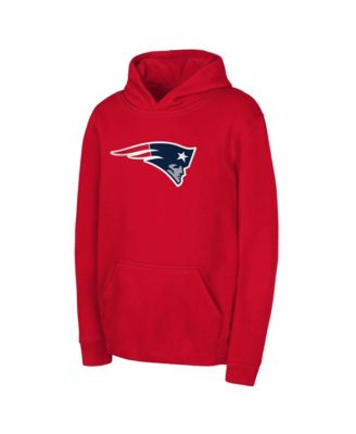 Big Boys and Girls Red New England Patriots Team Logo Pullover Hoodie