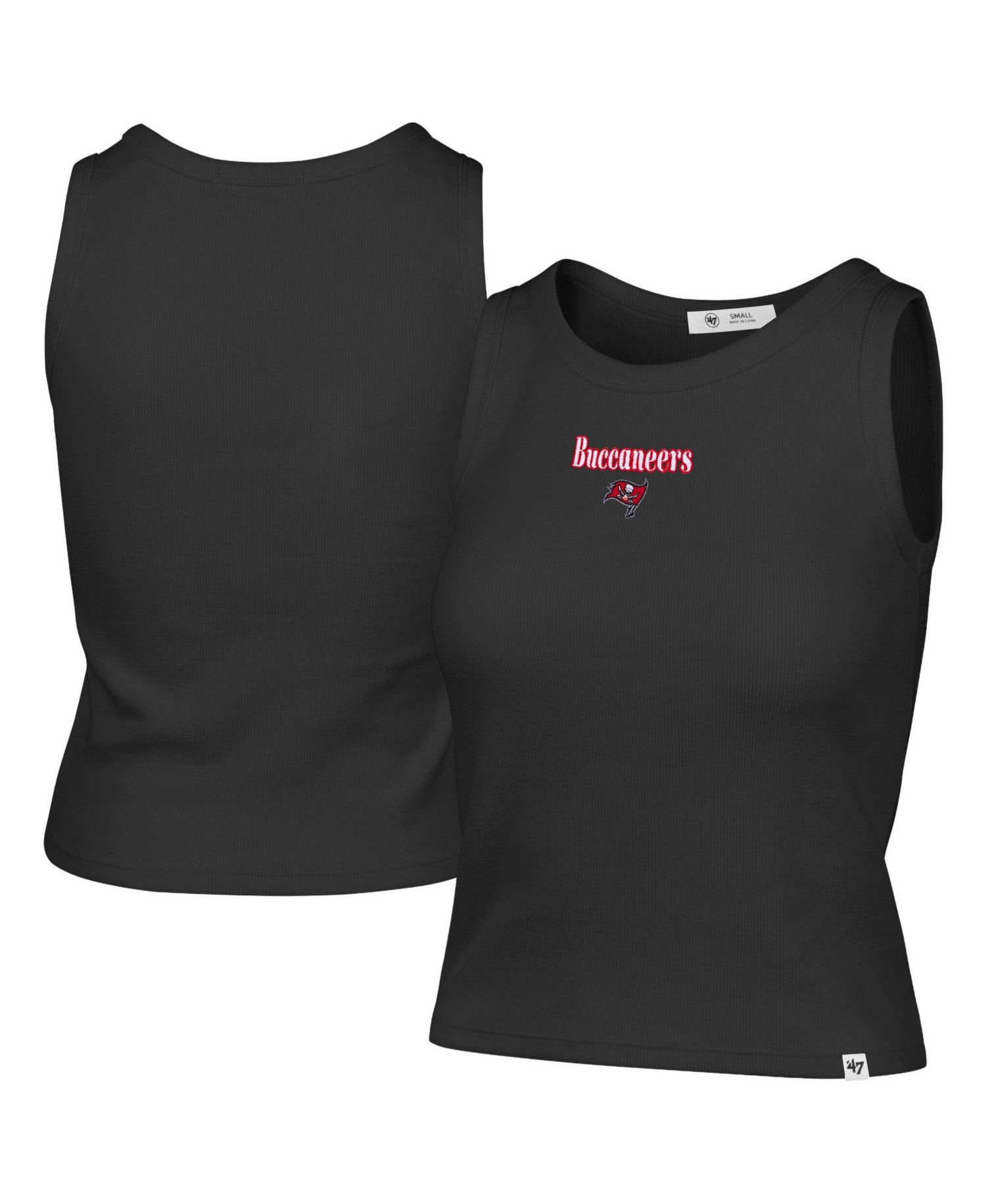 Women's Tampa Bay Buccaneers Sleeveless Ribbed Cropped Cotton-Blend Tank Top