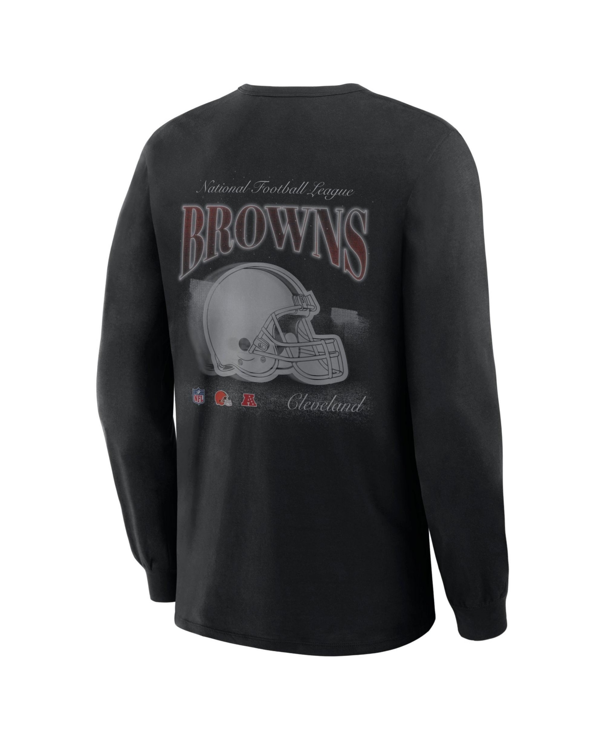 Fanatics Men's Cleveland Browns Midnight Falls Long-Sleeve Crewneck Classic-Fit T-Shirt