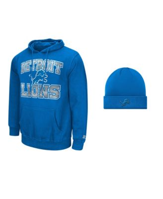 Men's Detroit Lions Pullover Graphic Hoodie and Cuffed Knit Hat, 2-Piece Set