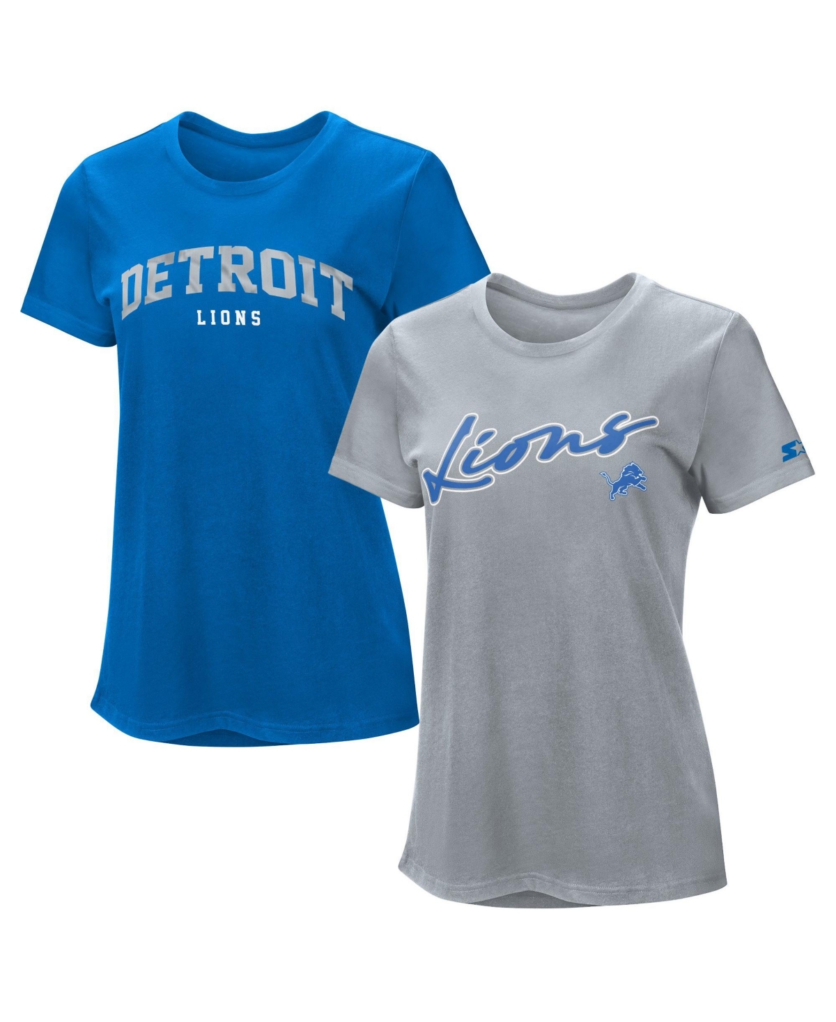 Starter Women's 2-Piece Detroit Lions Screen Print Graphics T-Shirts Set