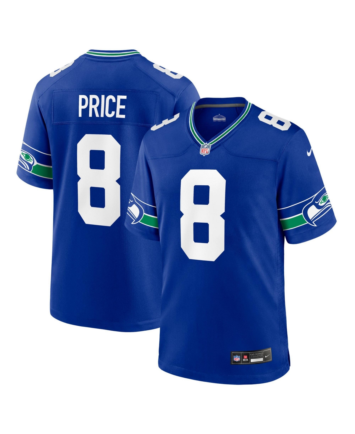 Nike Men's Seattle Seahawks Jadarian Price Alternate V-Neck Game Jersey - Royal