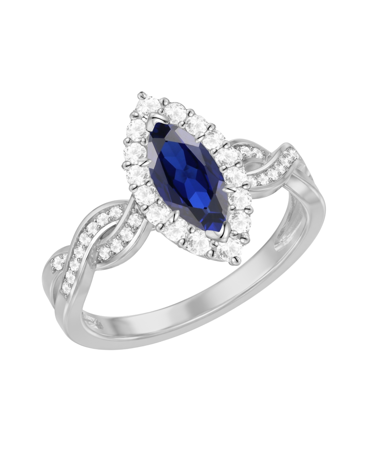Macy's Lab-Grown Ruby (5/8 ct. t.w.) & Lab-Grown White Sapphire (3/4 ct. t.w.) Ring in 14k Gold Over Sterling Silver - Lab-Grown Sapphire