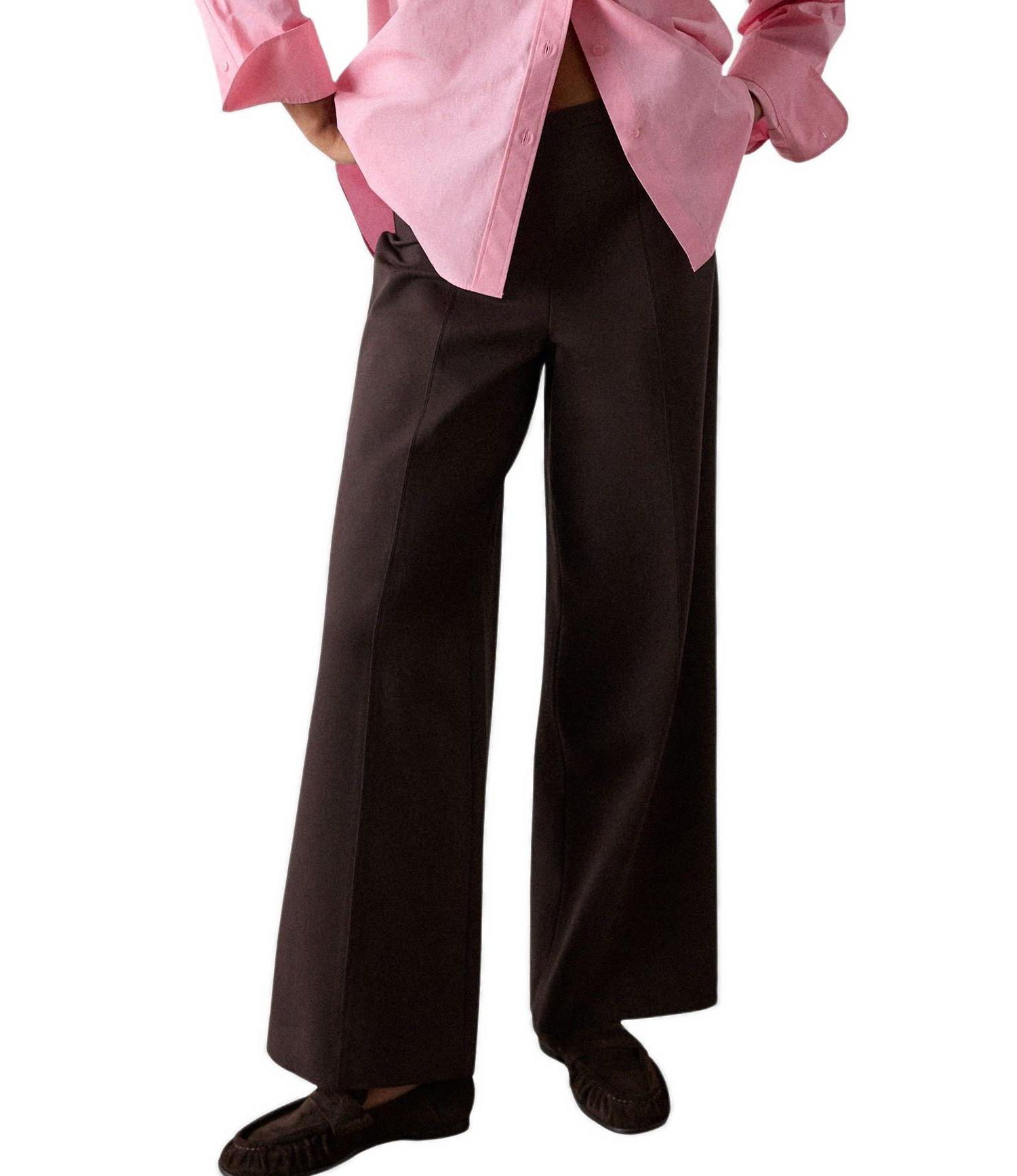 Women's Ponte Mid-Rise Wide-Leg Trousers