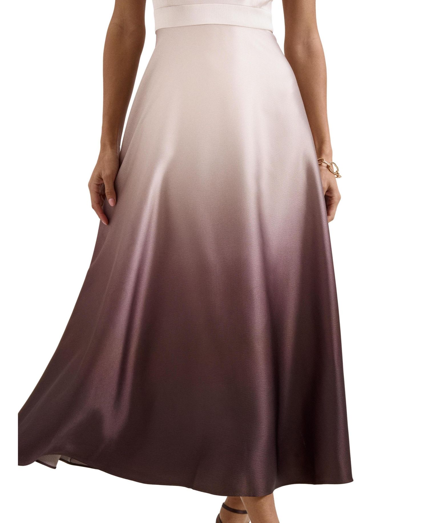 Women's Ombre Cowl Neck Midi Dress