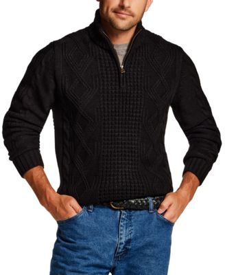 Men's Cable-Knit Quarter-Zip Sweater