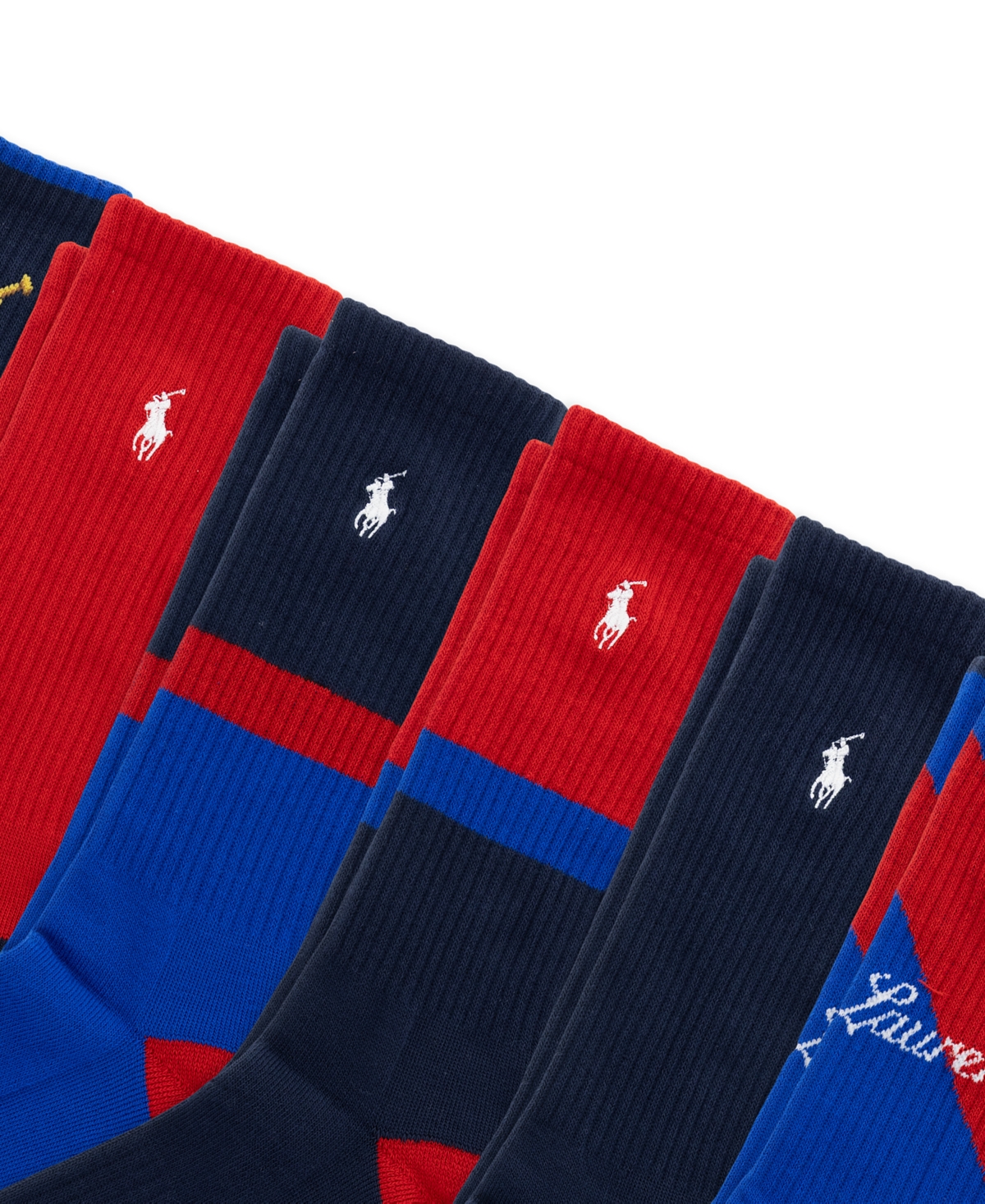 Polo Ralph Lauren Men's Snow Beach Crew Ribbed Socks, 6-Pack