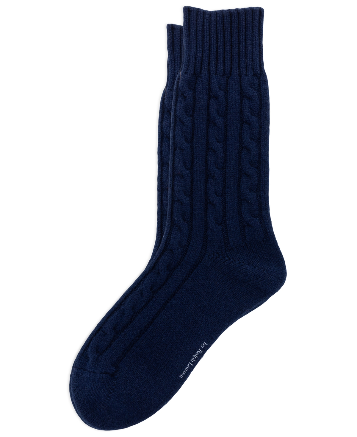 Polo Ralph Lauren Men's Cable-Knit Wool-Cashmere Blend Crew Socks - Navy