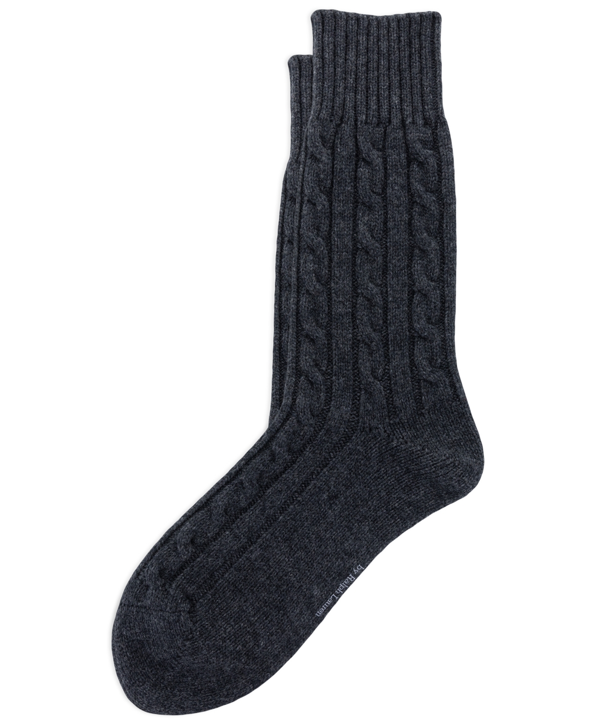 Polo Ralph Lauren Men's Cable-Knit Wool-Cashmere Blend Crew Socks - Dark Gray