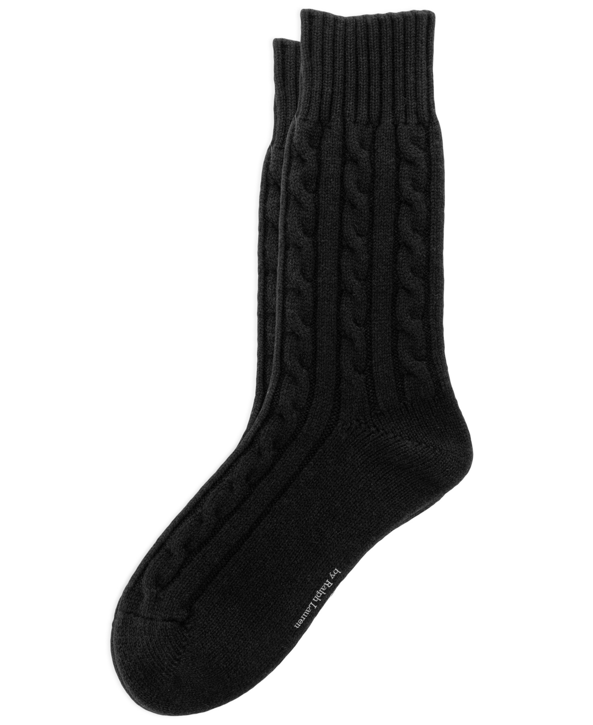 Polo Ralph Lauren Men's Cable-Knit Wool-Cashmere Blend Crew Socks - Black