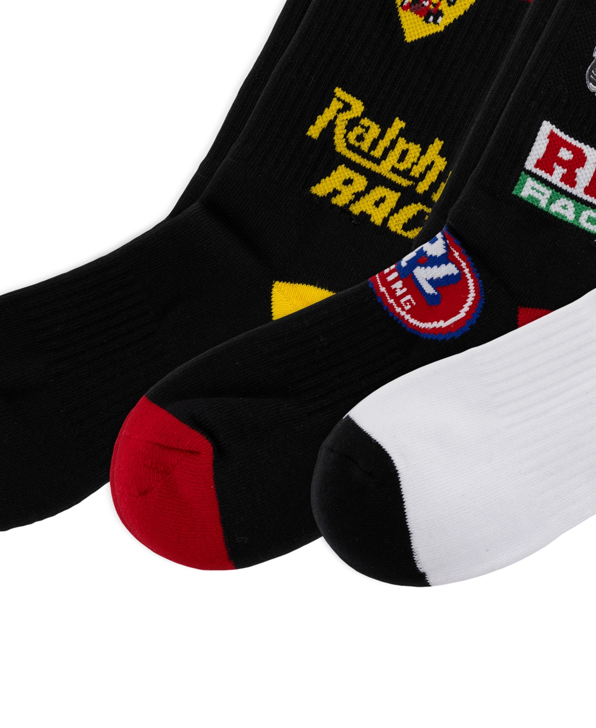 Polo Ralph Lauren Moto Bear Ribbed Arch Support Crew Socks, 3-Pair Set