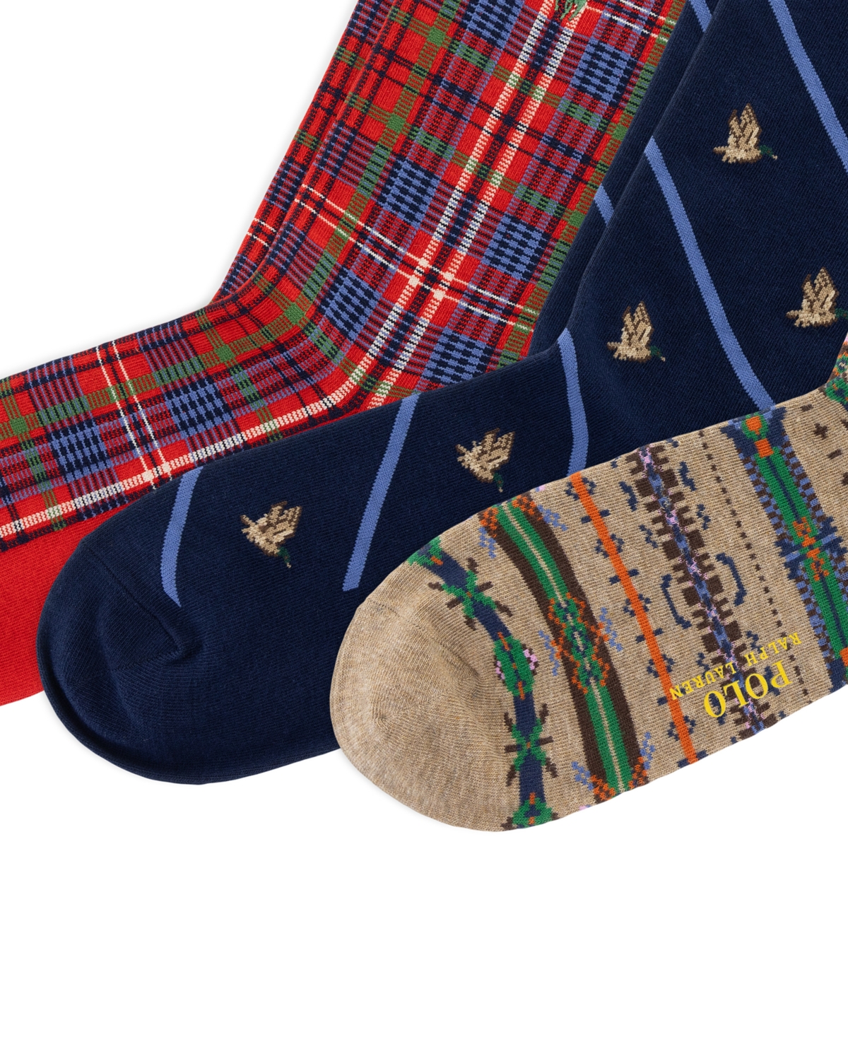 Polo Ralph Lauren Men's Novelty Slack Fair Isle Crew Socks, 3-Pack