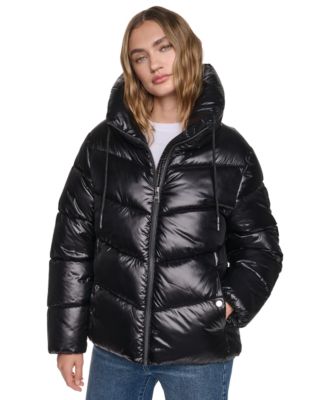 Women's Drama Collar Quilted Puffer Jacket