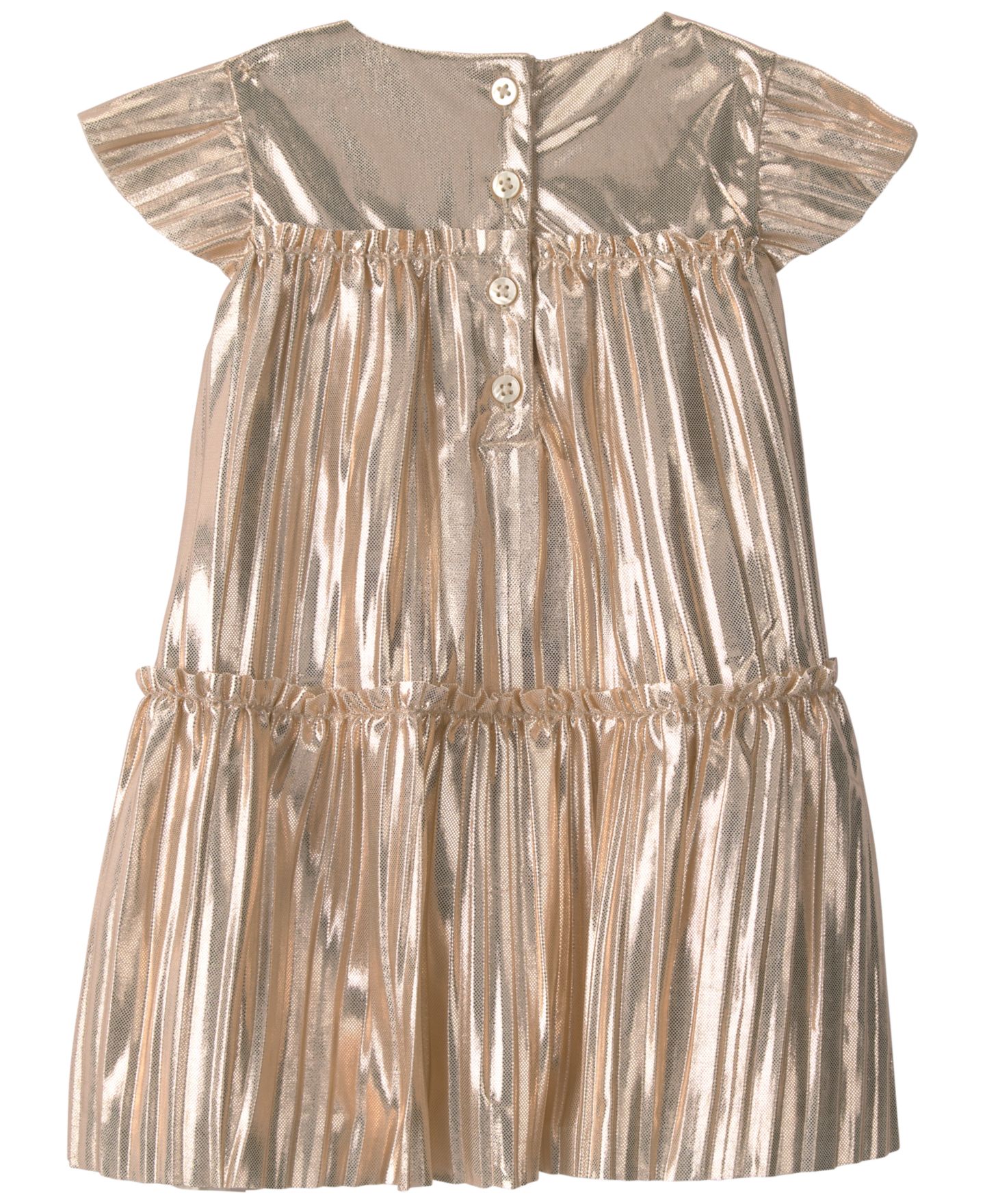 Комплект Carter's Metallic-Crinkle Flutter-Sleeve Dress and Diaper Cover, 2-Piece Set для девочек-малышей, цвет: Золотой — фото 2