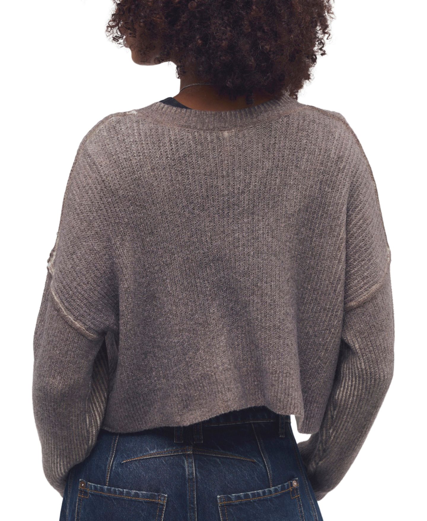 Женский кардиган Free People Ottilie Cropped Scoop Neck Button-Up Cardigan, цвет: Тёмно-коричневый — фото 5