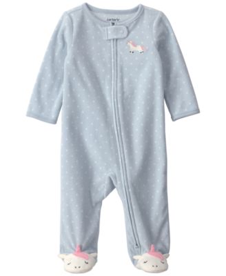 Baby Girls' Unicorn Fleece 2-Way Zip Sleep & Play