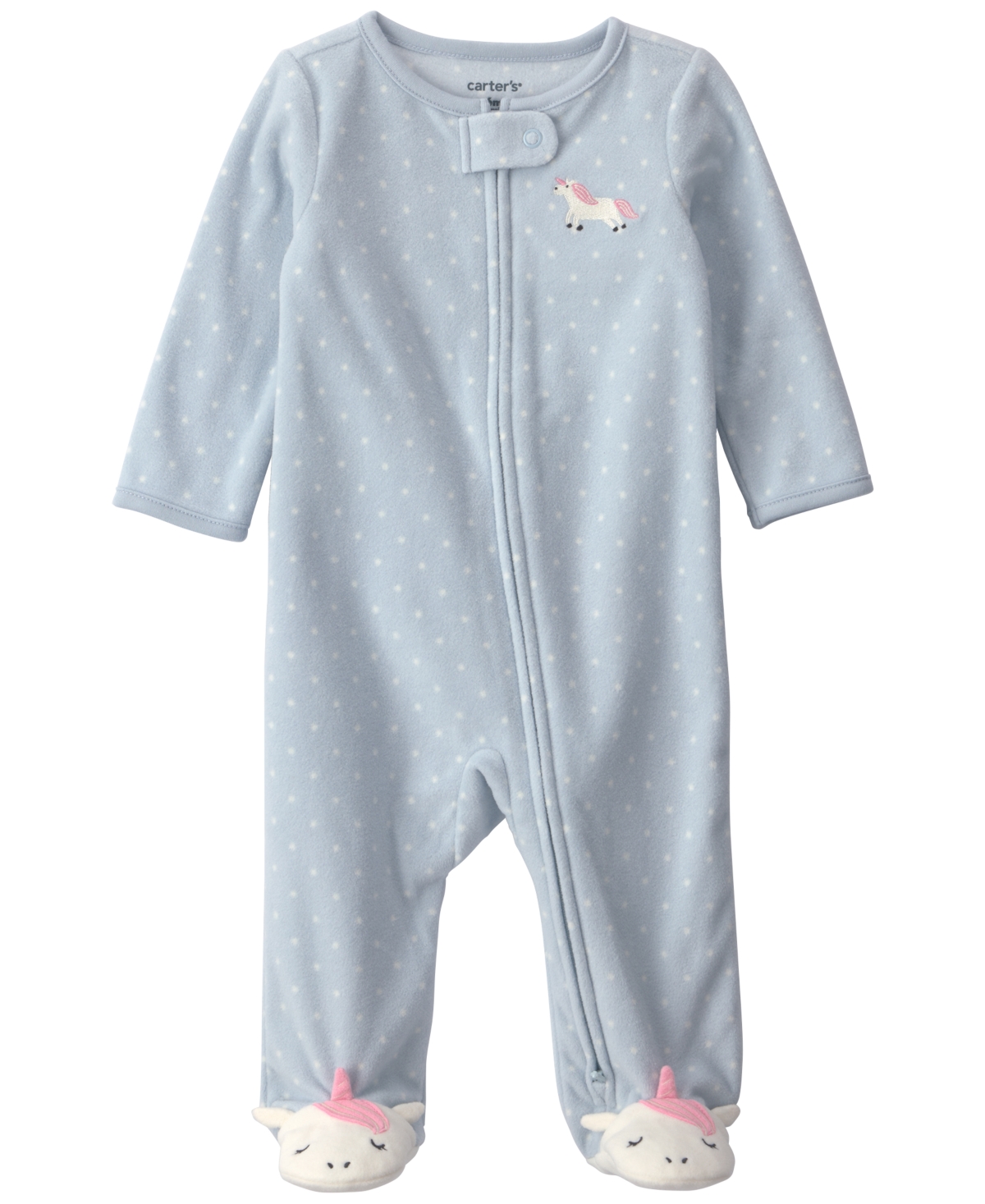 Carter's Baby Girls' Unicorn Footed 2-Way Zip Pajamas