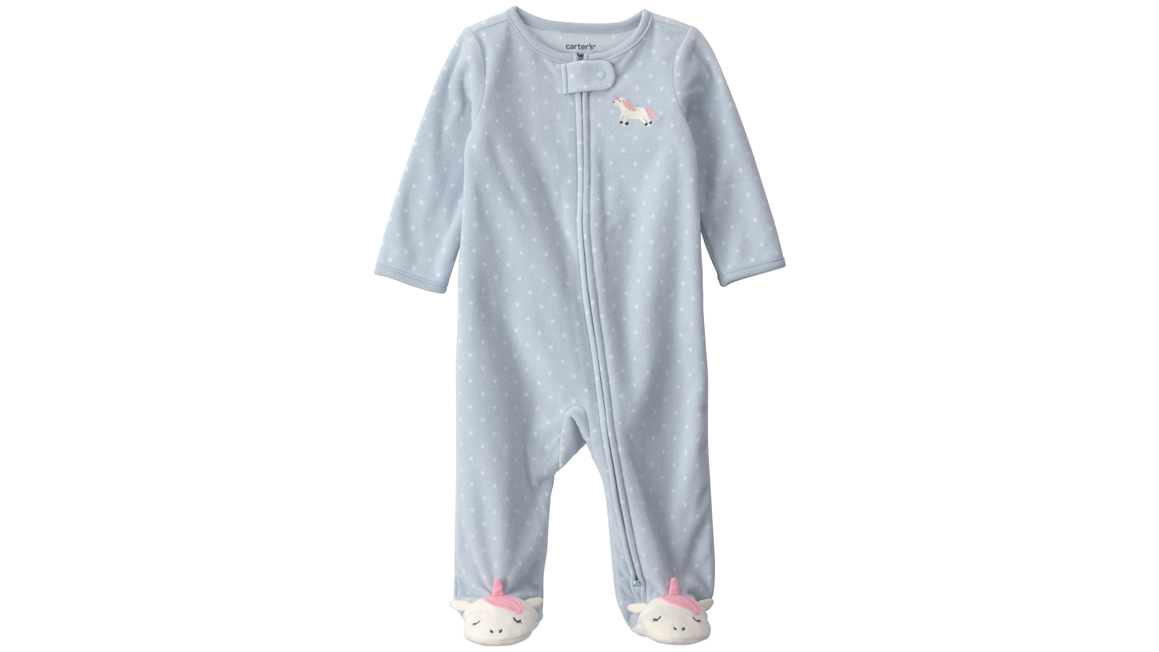 Carter's Baby Girls' Unicorn Footed 2-Way Zip Pajamas
