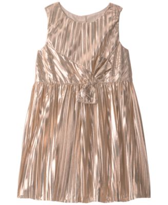 Toddler Girls' 2T-5T Metallic Crinkle Bow Dress