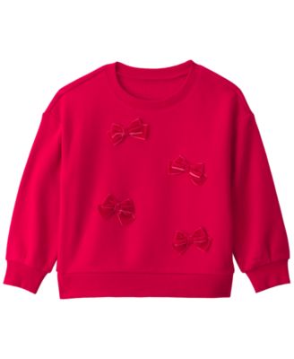 Toddler Girls' 2T-5T Velvet Bows Long-Sleeve Sweatshirt
