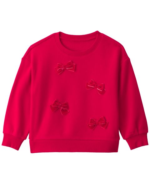 Свитшот Carter's Velvet Bows Long-Sleeve Sweatshirt для девочек-малышей, цвет: Красный