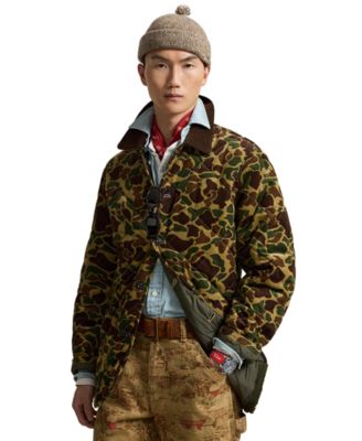 Men's Camo-Print Quilted Corduroy Barn Coat