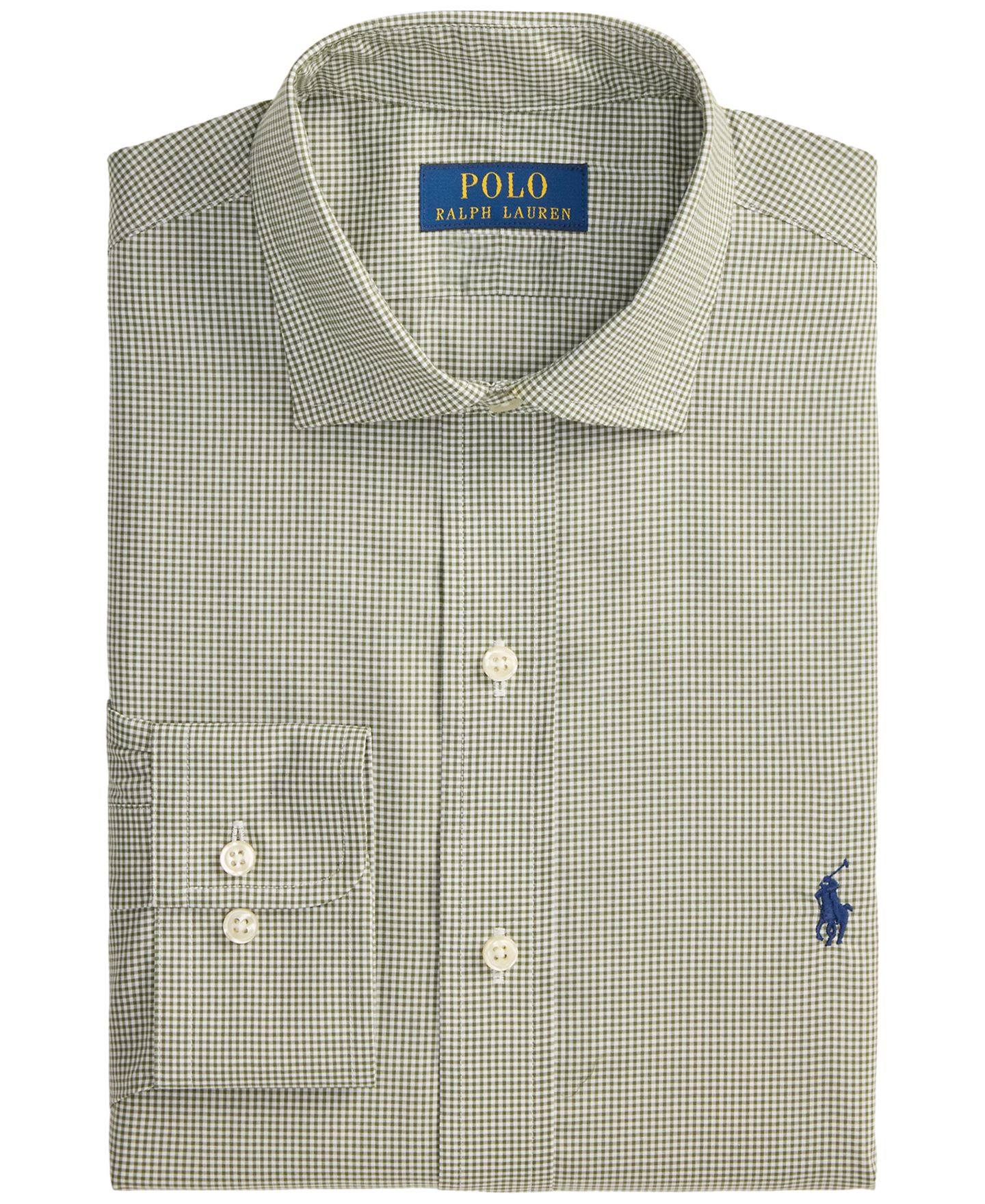 Мужская рубашка Polo Ralph Lauren Checked Poplin Dress Shirt, цвет: Белый — фото 5